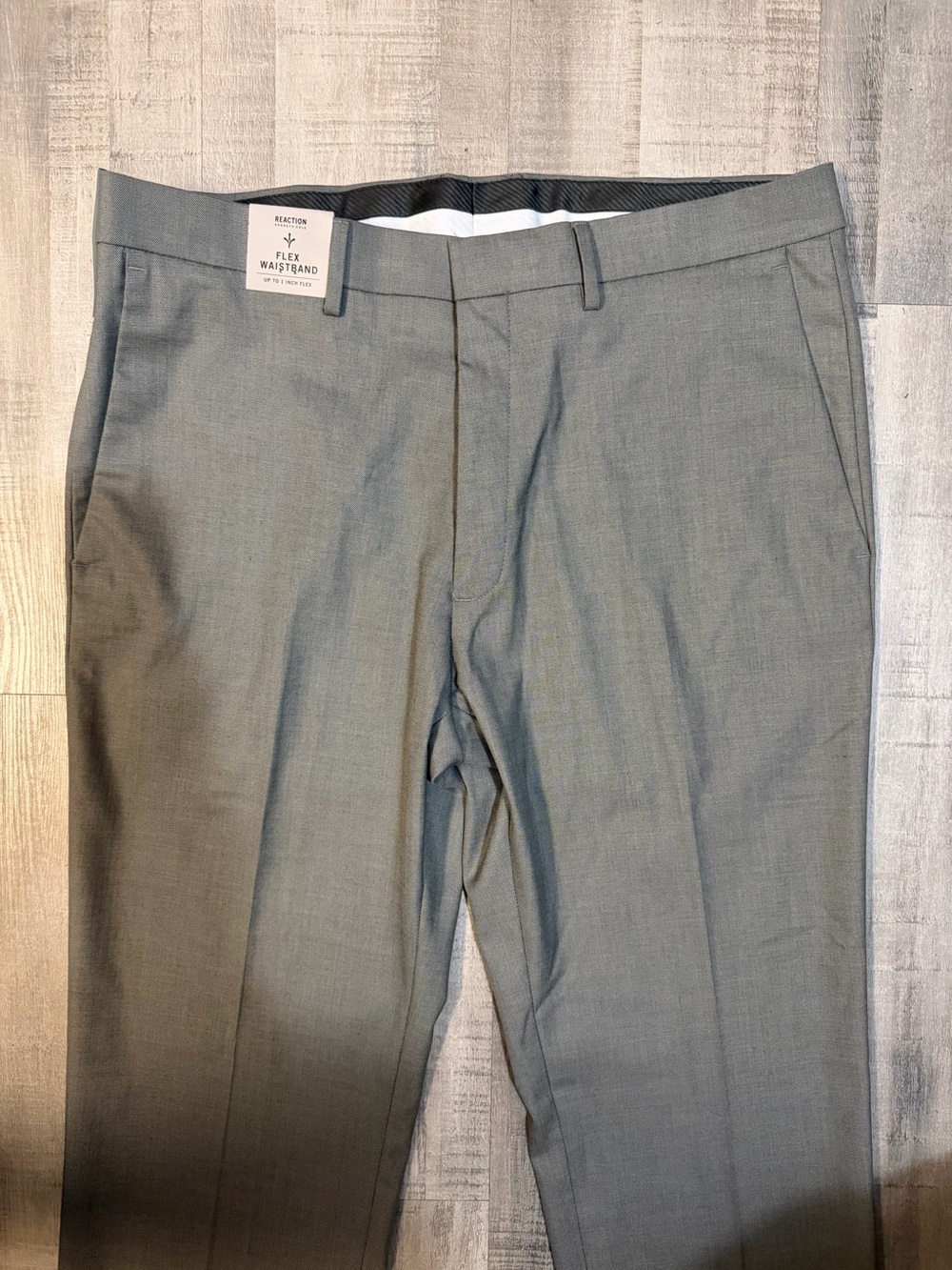 NWT Reaction Kenneth Cole Men’s Gray Stretch Slim Fit Dress Pants 36x34